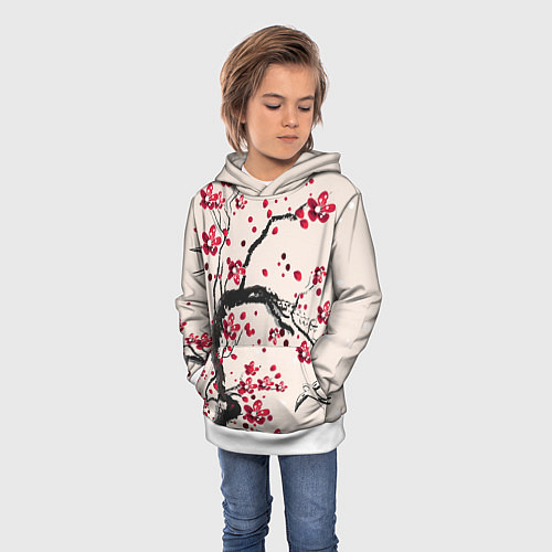 Детская толстовка Сакура / 3D-Белый – фото 3