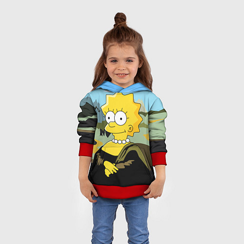 Детская толстовка Mona Liza / 3D-Красный – фото 4