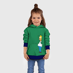 Толстовка-худи детская Гомер в кустах, цвет: 3D-синий — фото 2