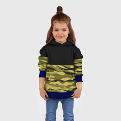 Толстовка-худи детская Лесной Камуфляж, цвет: 3D-синий — фото 2