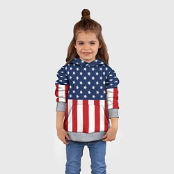 Толстовка-худи детская Флаг США, цвет: 3D-меланж — фото 2