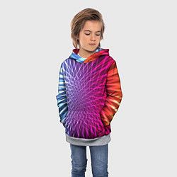 Толстовка-худи детская Плетение, цвет: 3D-меланж — фото 2
