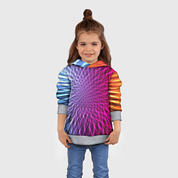Толстовка-худи детская Плетение, цвет: 3D-меланж — фото 2