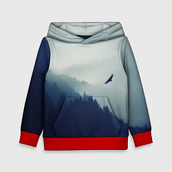 Толстовка-худи детская Орел над Лесом, цвет: 3D-красный