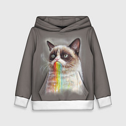 Толстовка-худи детская Grumpy Cat, цвет: 3D-белый