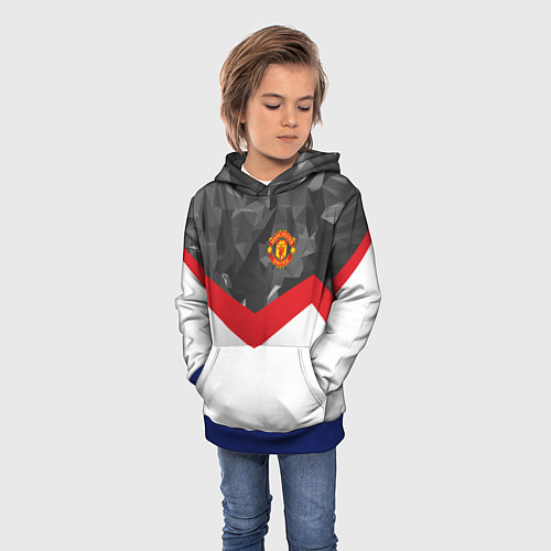 Детская толстовка Man United FC: Grey Polygons / 3D-Синий – фото 3
