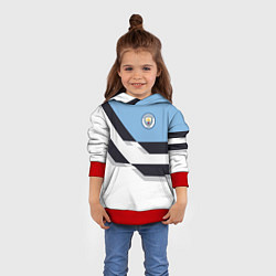 Толстовка-худи детская Manchester City FC: White style, цвет: 3D-красный — фото 2