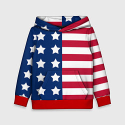 Толстовка-худи детская USA Flag, цвет: 3D-красный