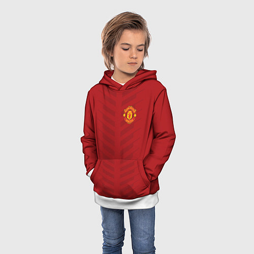 Детская толстовка Manchester United: Red Lines / 3D-Белый – фото 3