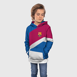 Толстовка-худи детская FC Barcelona: Sport Geometry, цвет: 3D-белый — фото 2