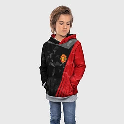Толстовка-худи детская FC Manchester United: Abstract, цвет: 3D-меланж — фото 2