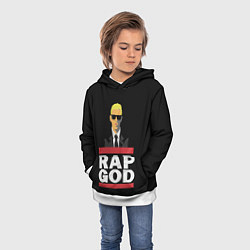 Толстовка-худи детская Rap God Eminem, цвет: 3D-белый — фото 2