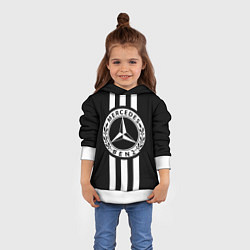 Толстовка-худи детская Mercedes-Benz Black, цвет: 3D-белый — фото 2