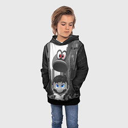Толстовка-худи детская Super Mario: Citizen Odyssey, цвет: 3D-черный — фото 2