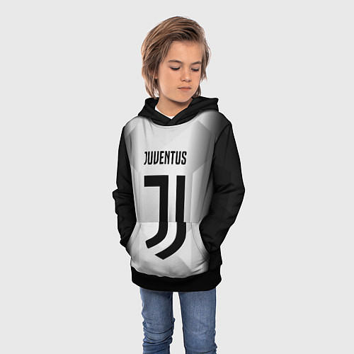 Детская толстовка FC Juventus: Silver Original / 3D-Черный – фото 3