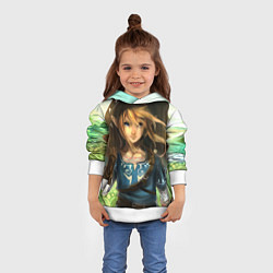 Толстовка-худи детская Girl of Link, цвет: 3D-белый — фото 2
