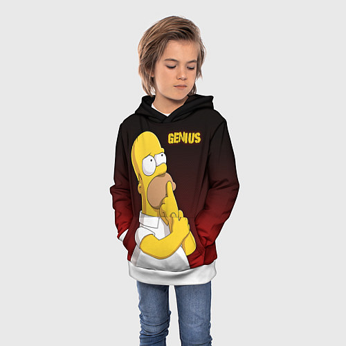 Детская толстовка Homer Genius / 3D-Белый – фото 3