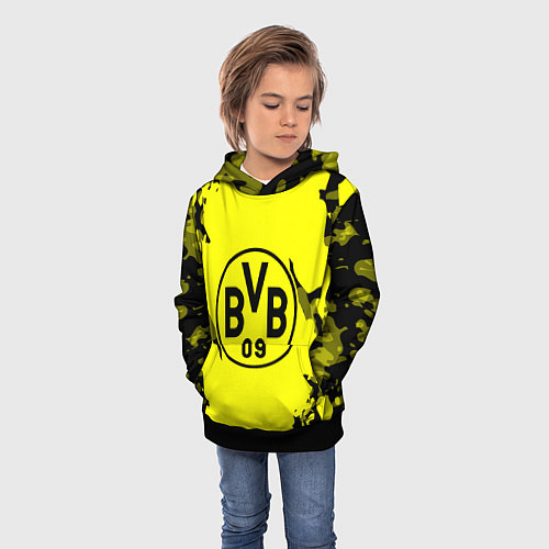 Детская толстовка FC Borussia Dortmund: Yellow & Black / 3D-Черный – фото 3