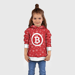 Толстовка-худи детская Bitcoin: New Year, цвет: 3D-белый — фото 2