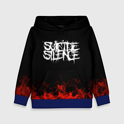 Толстовка-худи детская Suicide Silence: Red Flame цвета 3D-синий — фото 1