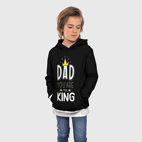 Детская толстовка Dad you are the King / 3D-Белый – фото 3