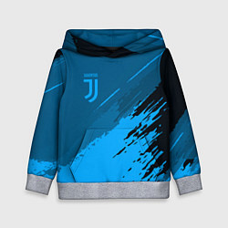Толстовка-худи детская FC Juventus: Blue Original, цвет: 3D-меланж