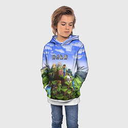 Толстовка-худи детская Майнкрафт: Илья, цвет: 3D-белый — фото 2
