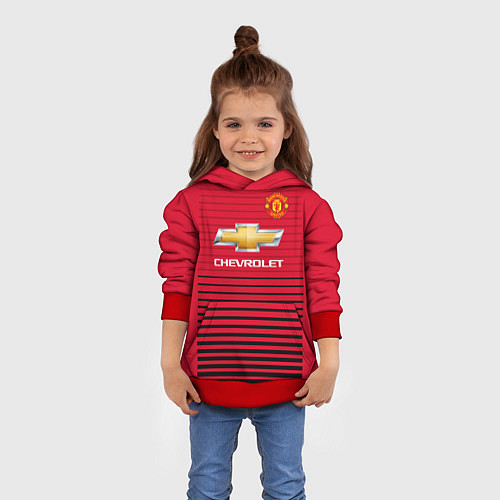 Детская толстовка FC Manchester United: Away 18/19 / 3D-Красный – фото 4