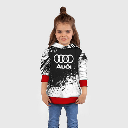 Детская толстовка Audi: Black Spray / 3D-Красный – фото 4