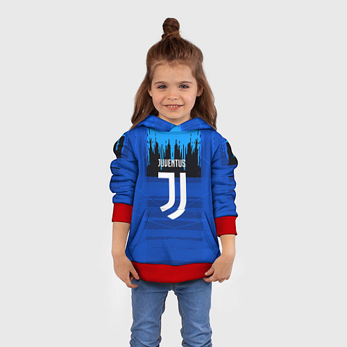 Детская толстовка FC Juventus: Blue Abstract / 3D-Красный – фото 4