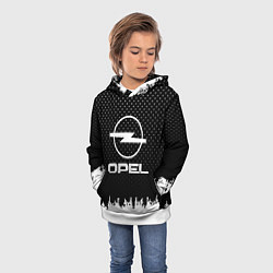 Толстовка-худи детская Opel: Black Side, цвет: 3D-белый — фото 2