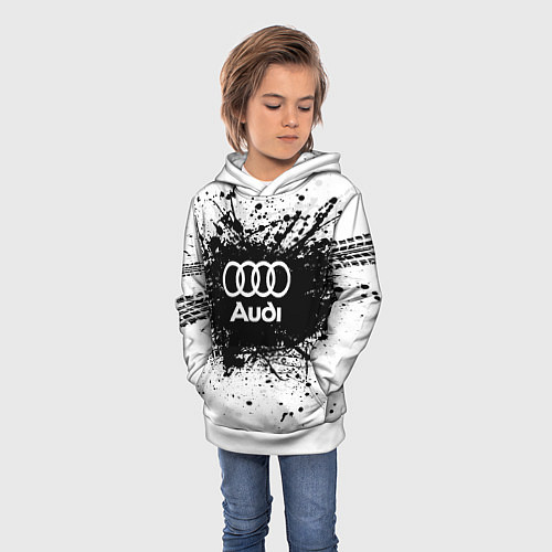 Детская толстовка Audi: Black Spray / 3D-Белый – фото 3