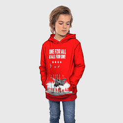 Толстовка-худи детская One for all & all for one, цвет: 3D-красный — фото 2