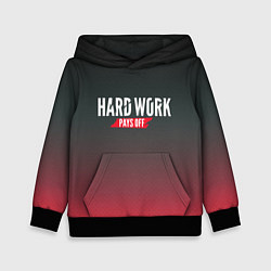 Толстовка-худи детская Hard Work Pays Off: Red, цвет: 3D-черный