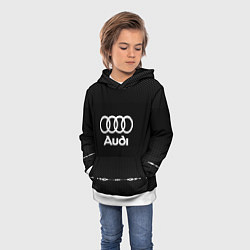 Толстовка-худи детская Audi: Black Abstract, цвет: 3D-белый — фото 2