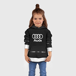 Толстовка-худи детская Audi: Black Abstract, цвет: 3D-белый — фото 2