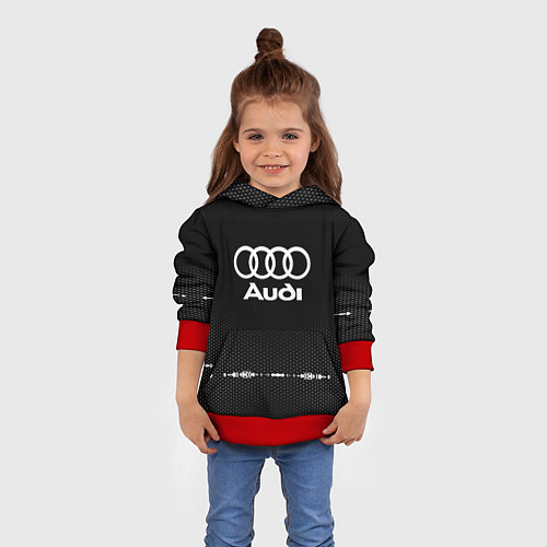 Детская толстовка Audi: Black Abstract / 3D-Красный – фото 4