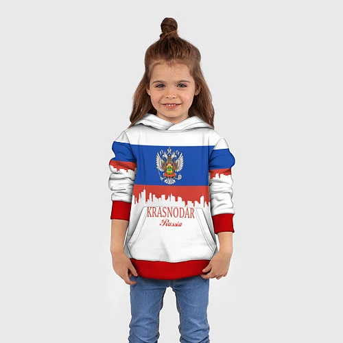 Детская толстовка Krasnodar, Russia / 3D-Красный – фото 4