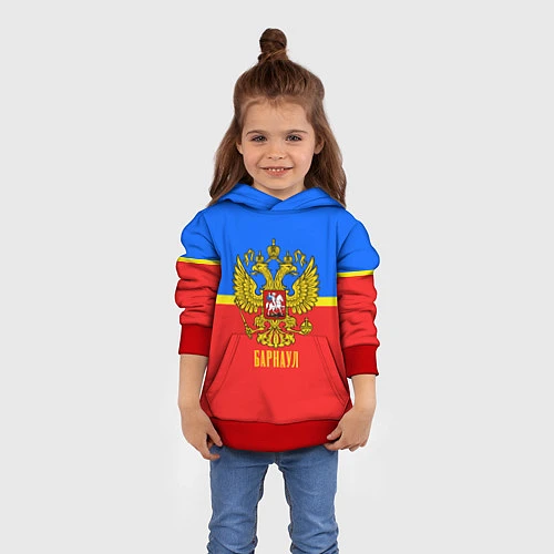 Детская толстовка Барнаул: Россия / 3D-Красный – фото 4