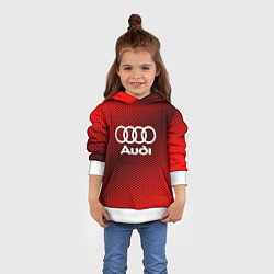 Толстовка-худи детская Audi: Red Carbon, цвет: 3D-белый — фото 2