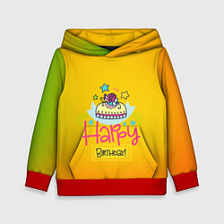 Толстовка-худи детская Happy Birthday, цвет: 3D-красный