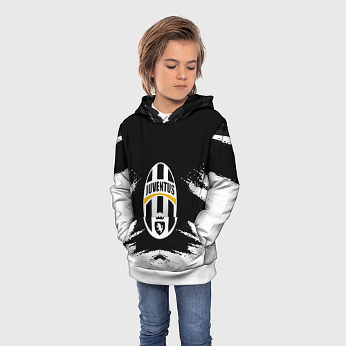 Детская толстовка FC Juventus / 3D-Белый – фото 3
