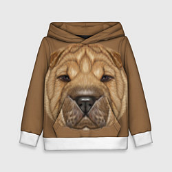 Толстовка-худи детская Sharpei, цвет: 3D-белый