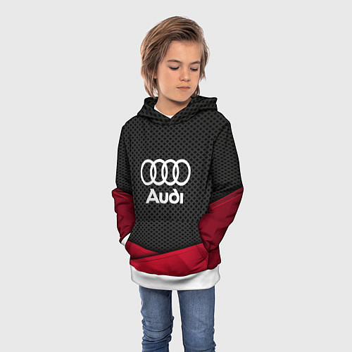 Детская толстовка Audi: Grey Carbon / 3D-Белый – фото 3