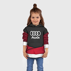 Толстовка-худи детская Audi: Grey Carbon, цвет: 3D-белый — фото 2