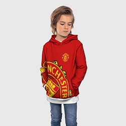 Толстовка-худи детская FC Man United: Red Exclusive, цвет: 3D-белый — фото 2