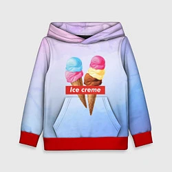 Толстовка-худи детская Ice Creme, цвет: 3D-красный