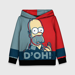 Толстовка-худи детская Homer Simpson DOH!, цвет: 3D-черный