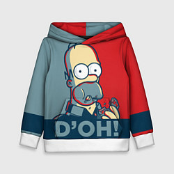 Толстовка-худи детская Homer Simpson DOH!, цвет: 3D-белый