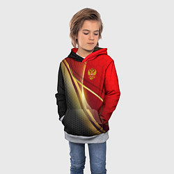 Толстовка-худи детская RUSSIA SPORT: Gold Collection, цвет: 3D-меланж — фото 2